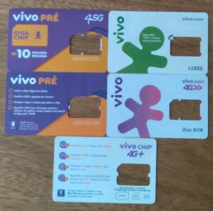 Cartão telefone Brasil Vivo porta chip. Valor de cada ct.