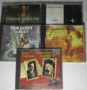 Cinco CD's antigos da época - Grandes Sucessos da época - Jose Carreras e Montserrat Caballé / Silverembrio / Tom Scott Target / Pierre Aderne / Bracco Di Graci