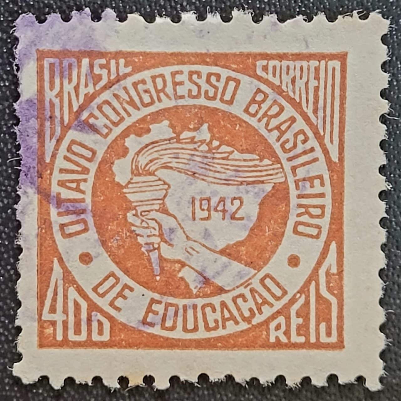 Comemorativos - RHM C0176 (Usado) 8º Congresso Brasileiro de Educação - 05/07/1942 (Selos do Brasil)