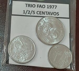Trio Fao 1977 escasso Sku 1075