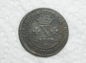 X Réis - 1822-R / 47 Perolas / Reino Unido / Mbc / Cobre / cod.300