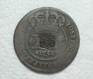 XL Réis - 1757 / Guiné / 45 Perolas / Escudete / Colonia D. Jose I. / Cobre / Bc/Mbc - Bonita ainda / cod.300