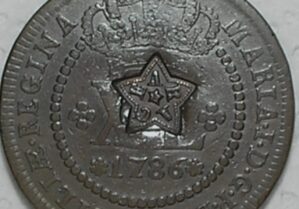 - XL Réis - 1786 / Carimbo Ceará / Corôa Média / 45 Pérolas / Rara / Mbc / Lindíssimo exemplar / cod.300