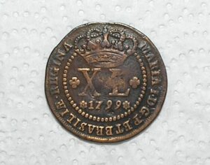 Xl Reis 1799 Modulo Menor 46 Perolas Data Entre Floroes Verticais D Maria I Lisboa Cobre Mbc Cod300 2