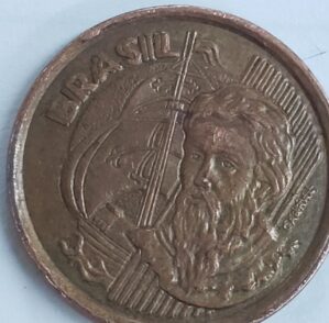 1 centavo 2000 anomala cunho duplicado "BBRRAASSIILL"