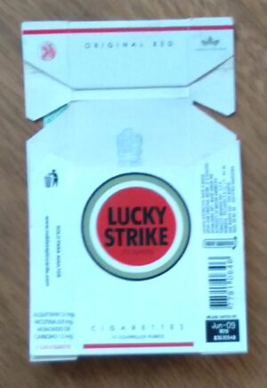 Box vazio cigarros Lucky Strike Argentina. Para 10 cigarrillos.