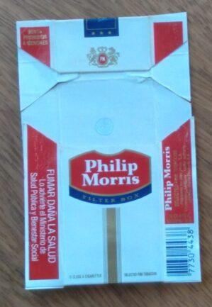 Box vazio cigarros Philip Morris Uruguai. Para 10 cigarettes