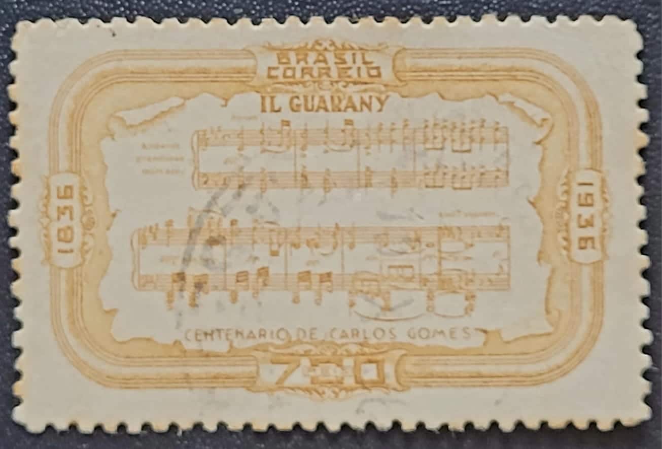 Comemorativos - RHM C0109 (Usado) 700 Réis - Centenário do Nascimento de Carlos Gomes - 11/07/1936 (Selos do Brasil)