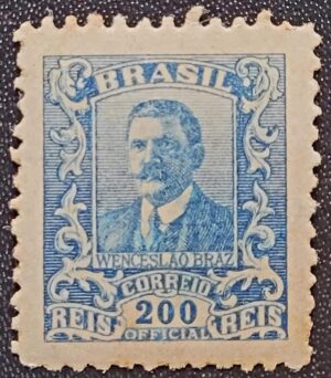 Oficiais - RHM O-33 (Novo) 200 Réis - Wenceslau Braz - 11/04/1919 (Selos do Brasil)