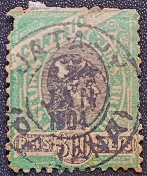Regulares - RHM 086 G (Usado) Variedade 300 Réis - Tipos "Madrugada Republicana" - 1897 (Selos do Brasil)