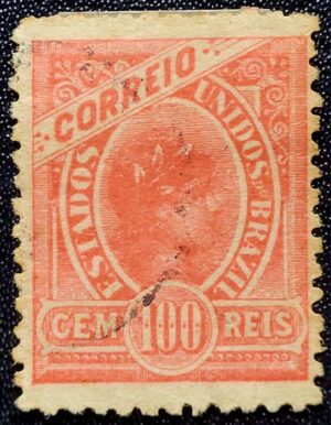 Regulares - RHM 102 (Usado) 100 Réis - Tipos Anteriores "Madrugada Republicana" Margens Grandes - 1902/1905 (Selos do Brasil)