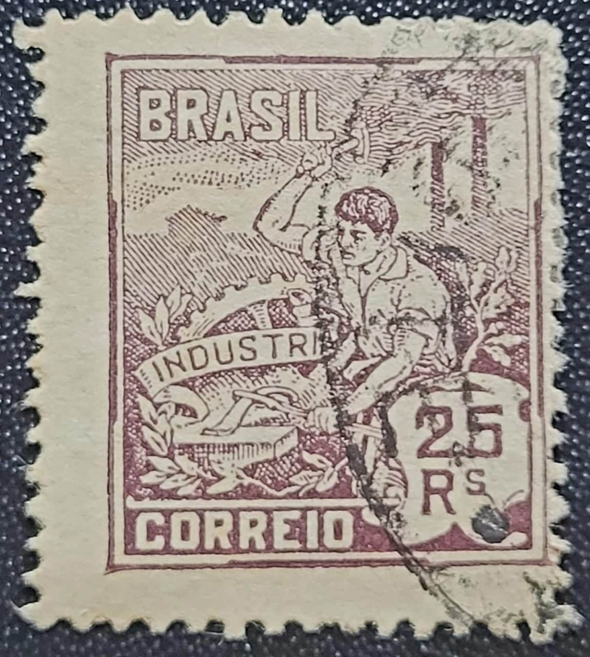 Regulares - RHM 175 (Usado) 25 Réis - Indústria - Vovó Parte 1 - 1920 (Selos do Brasil)