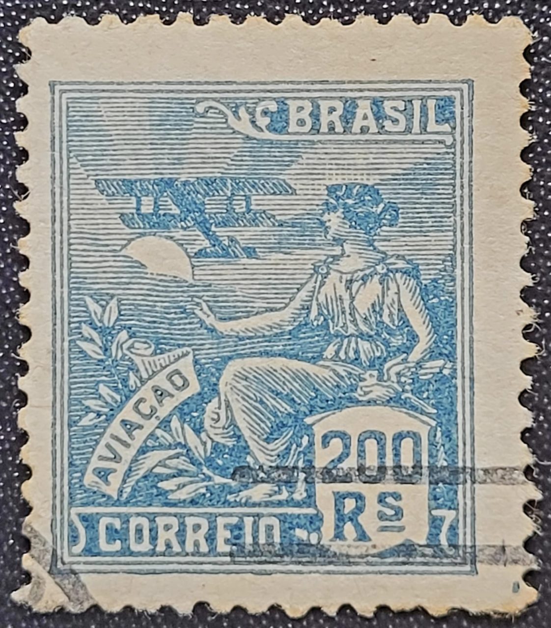 Regulares - RHM 183 (Usado) 200 Réis - Aviação - Vovó Parte 1 - 1920 (Selos do Brasil)