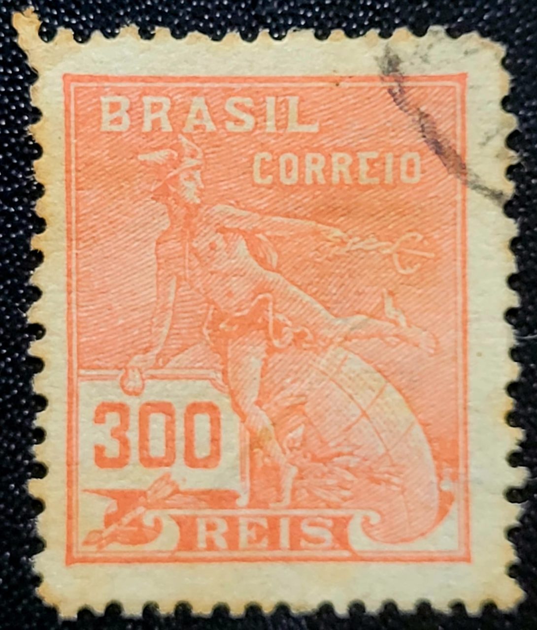 Regulares - RHM 246 (Usado) 300 Réis - Mercúrio e Globo - Vovó Parte 2 - 1928 (Selos do Brasil)