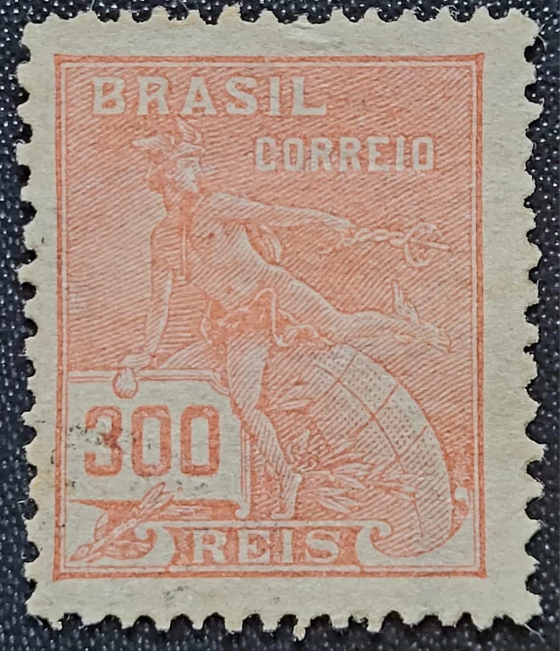 Regulares - RHM 246 (Usado) 300 Réis - Mercúrio e Globo - Vovó Parte 2 - 1928 (Selos do Brasil)