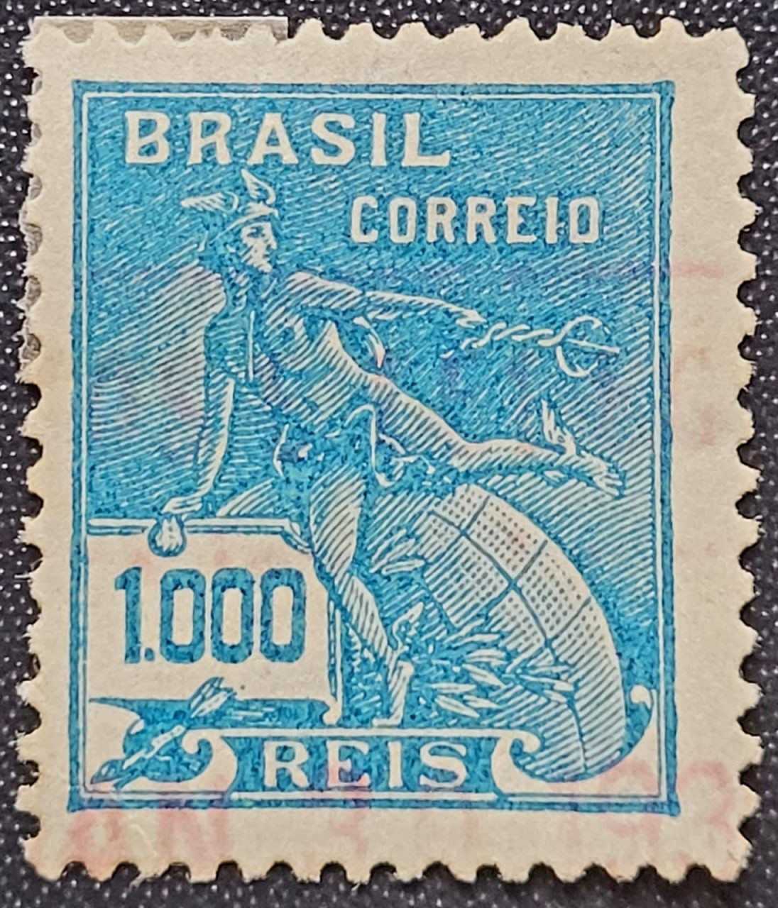 Regulares - RHM 261 (Usado) 1.000 Réis - Mercúrio e Globo - Vovó Parte 2 - 1929 (Selos do Brasil)