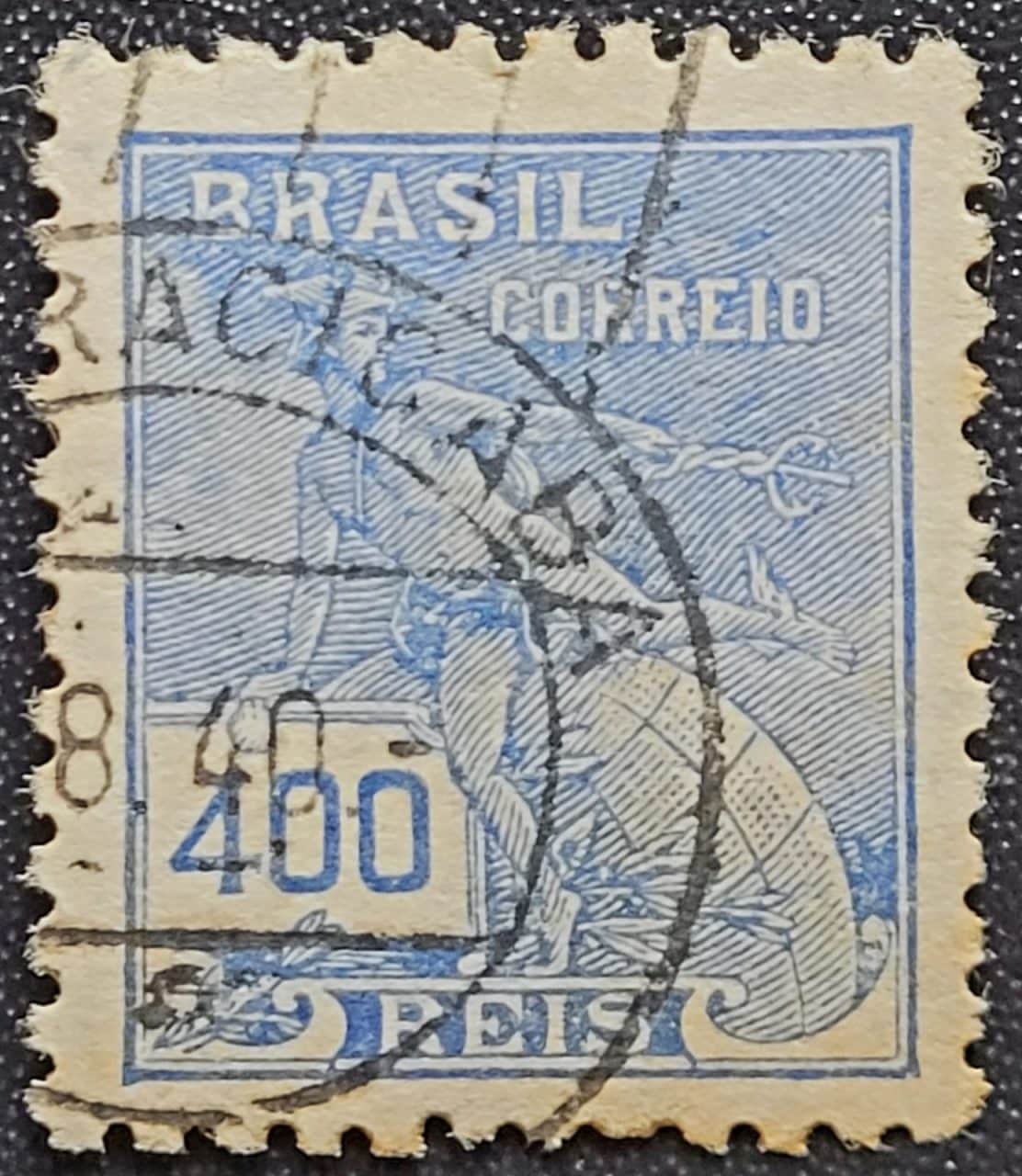 Regulares - RHM 331 (Usado) 400 Réis - Mercúrio e Globo - Vovó Parte 2 - 1940 (Selos do Brasil)