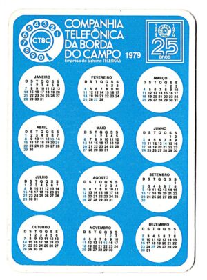 Calendario De Bolso - Companhia Telefonica da Borda do Campo - 1979