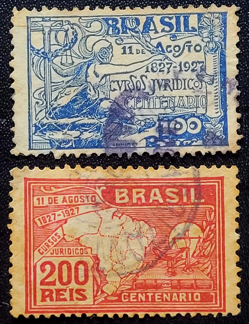Comemorativos - RHM C0019 e C0020 (Usados) Série Completa - Centenário dos Cursos Jurídicos - 11/08/1927
