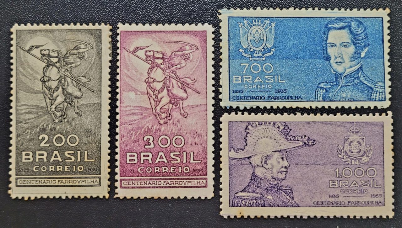 Comemorativos - RHM C0091 a C0094 (Novos) Série Completa - Centenário da Revolução dos Farrapos/RS - 20/09/1935