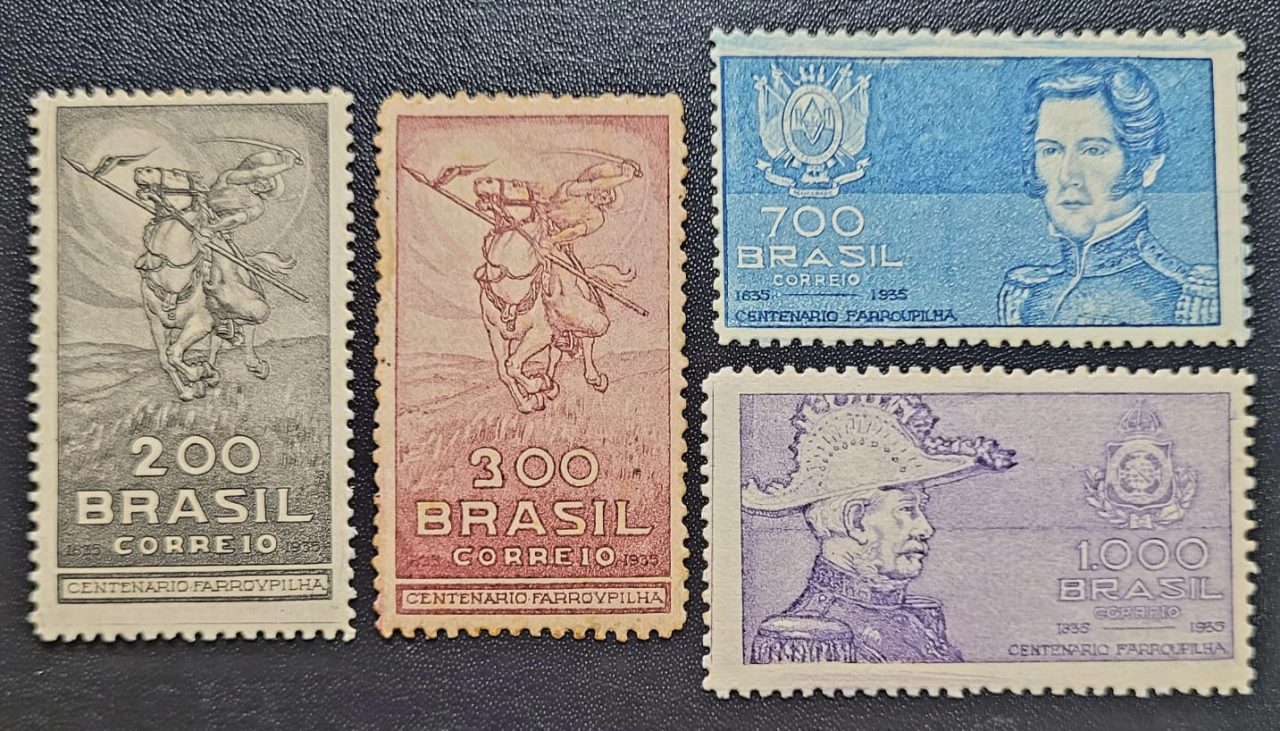 Comemorativos - RHM C0091 a C0094 (Novos) Série Completa - Centenário da Revolução dos Farrapos/RS - 20/09/1935