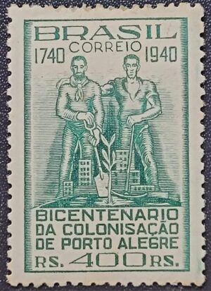 Comemorativos - RHM C0156 (Novo com Goma) 400 Réis - Bicentenário da Colonicação de Porto Alegre/RS - 02/11/1940