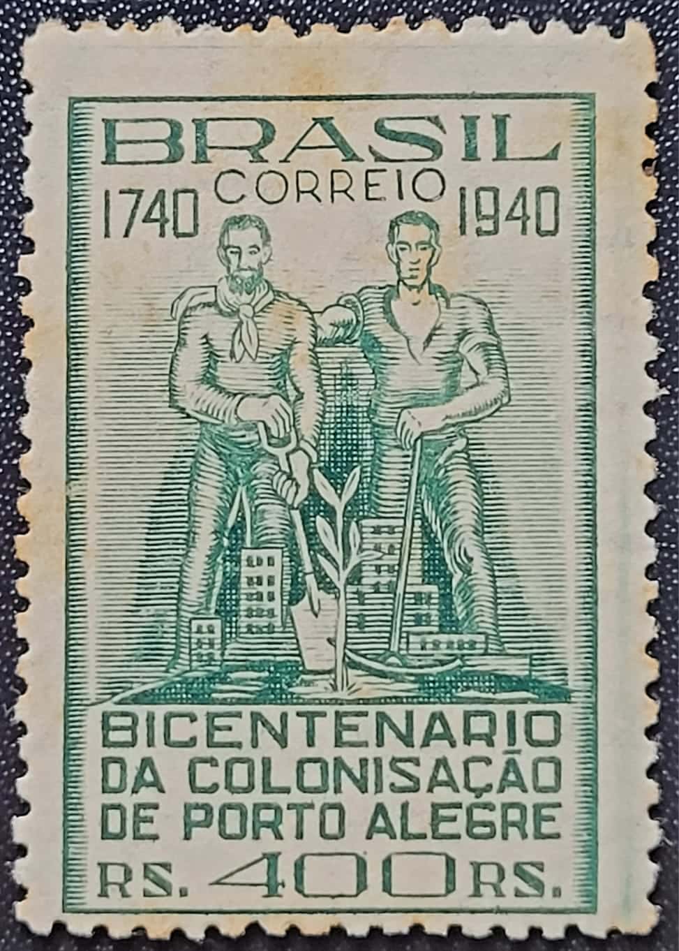 Comemorativos - RHM C0156 (Novo com Goma) 400 Réis - Bicentenário da Colonicação de Porto Alegre/RS - 02/11/1940