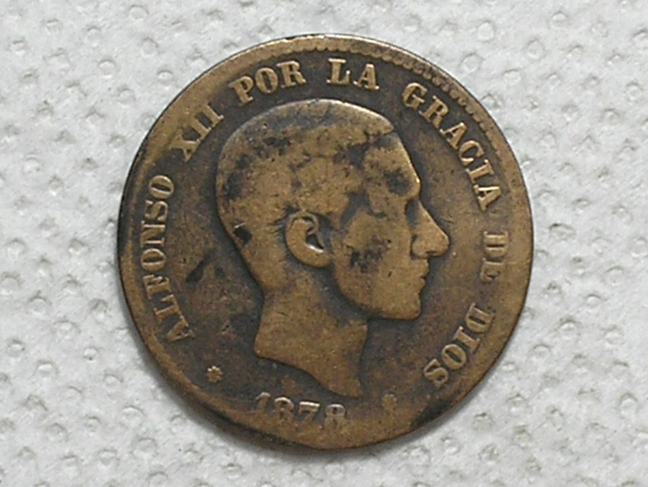 Espanha) 10 Centimos - 1878-Om / Bz / box57