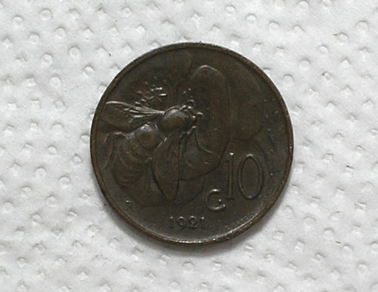 Italia) 10 Centesimi - 1921 / Sob / Co / box58