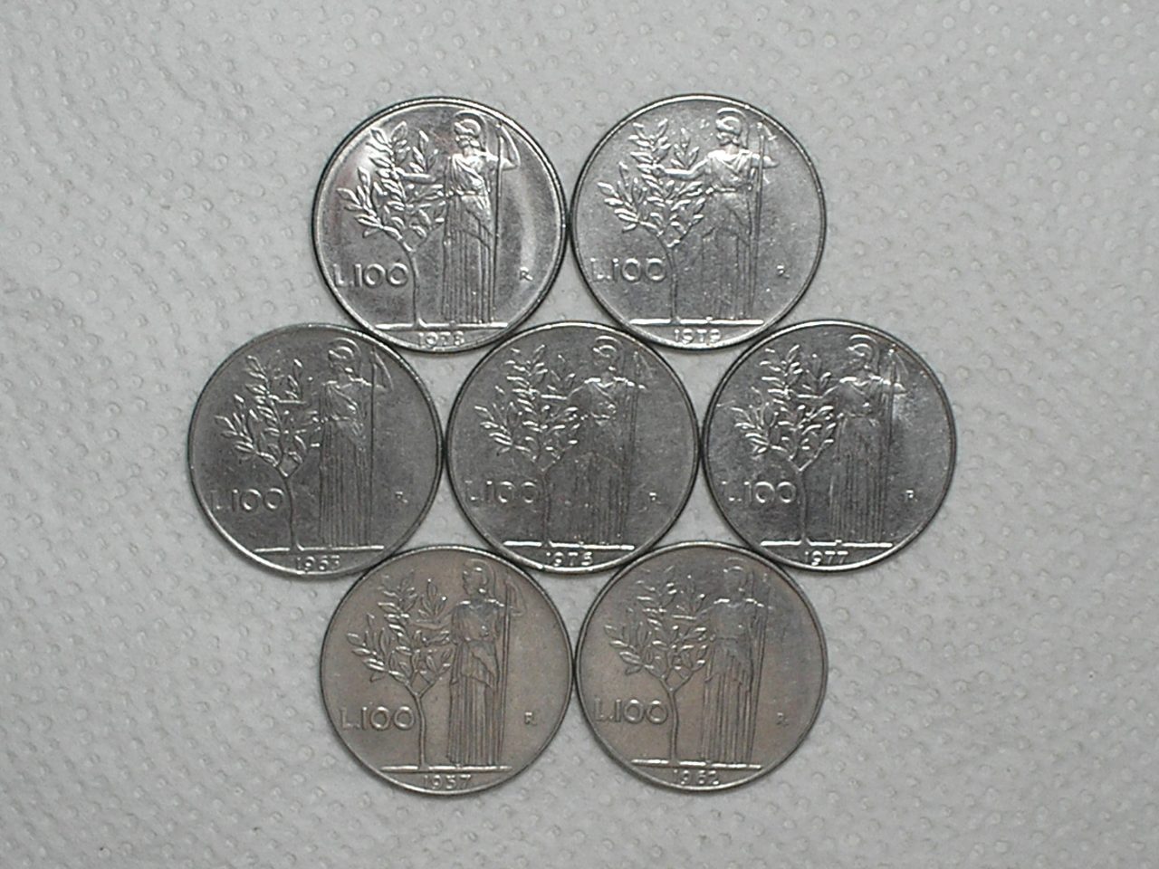 Itália) 100 Liras - 1957-1962-1963-1976-1977-1978-1979 / St. / m460