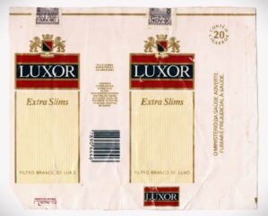 Maço Carteira Embalagem Cigarro Luxor Extra Slims - Brasil