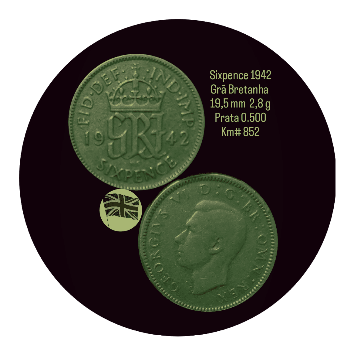 Moedas do mundo Grã Bretanha *Prata* Sku 1363