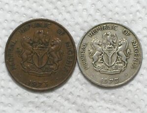 Nigeria) 1 e 10 Kobo - 1973 / Co/Ni - Bz / box58