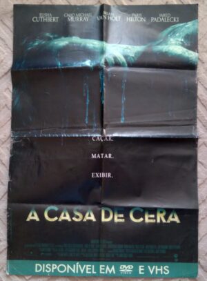 Poster cartaz original de locadora. A Casa de cera. 64 X 94 cm.