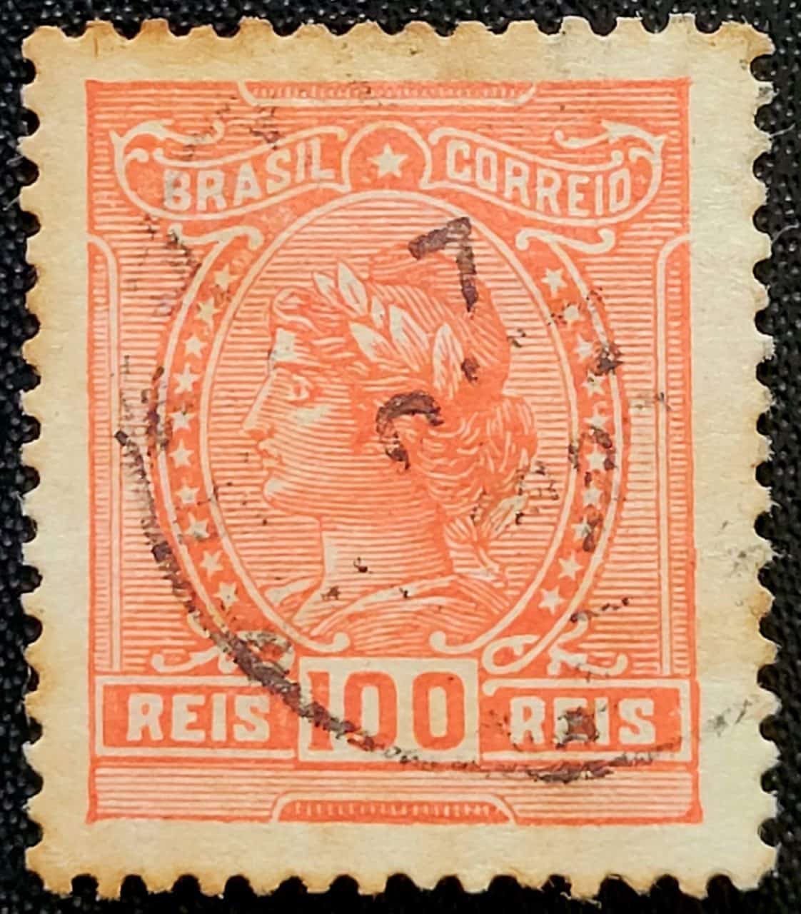 Regulares - RHM 158 (Usado) 100 Réis - Alegorias República e Instrução - 01/02/1918 (Selos do Brasil)