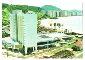 Cartão Postal - Praia das Asturias - Guaruja - Anos 60