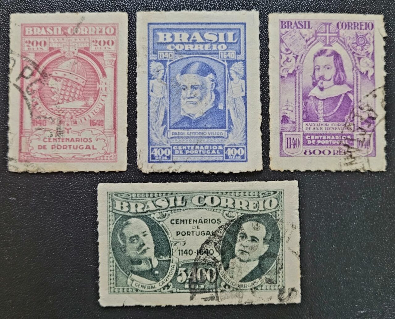 Comemorativos - RHM C0164 a C0167 (Usados) 8º Centenário da Independência e 3º da Restauração de Portugal - 01/12/1940