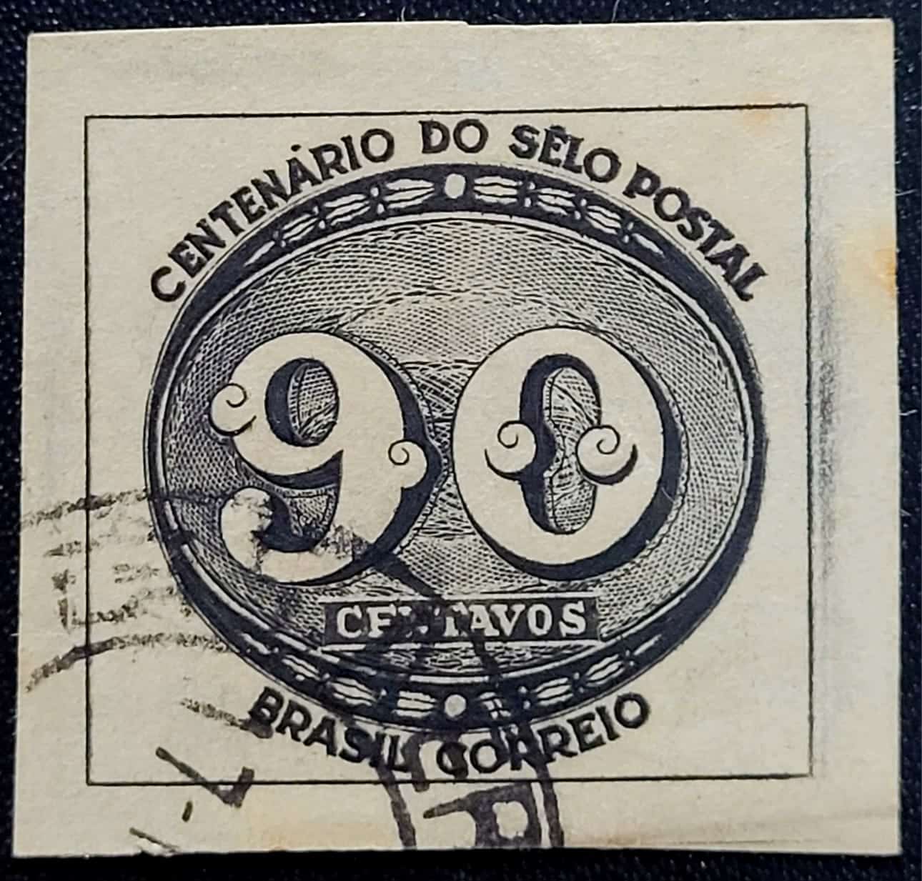Comemorativos - RHM C0182 (Usado) 90 Cts - Centenário do Selo Brasileiro - 01/08/1943
