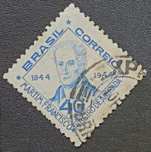 Comemorativos - RHM C0194 (Usado) Cent. da Morte de Martim Francisco Ribeiro de Andrade, 1775-1844, Político e Parlamentar - 30/01/1945