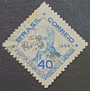 Comemorativos - RHM C0194 (Usado) Cent. da Morte de Martim Francisco Ribeiro de Andrade, 1775-1844, Político e Parlamentar - 30/01/1945