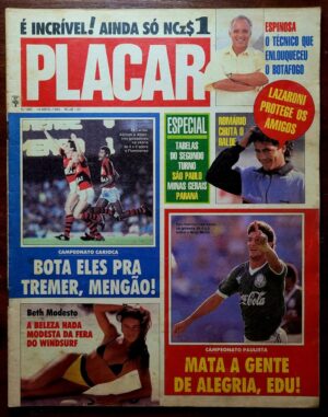 Placar Nº 0983 (Revista com 60 Escudinhos para Botões + Tabelas + Pôster) 14/04/1989