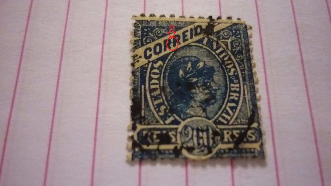 | Casa do Colecionador SELO 200 RÉIS COR.REIO COM PONTO ENTRE OS R.R LOTE 400 .