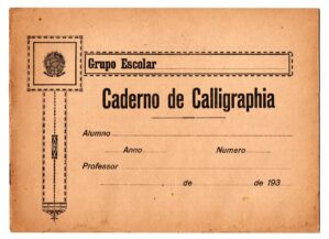 Antigo Caderno Do Grupo Escolar De Caligrafia - Anos 30