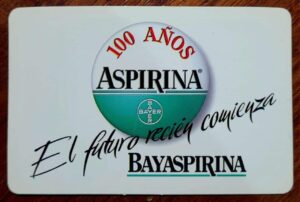 Calendário de Bolso (Tema Propaganda) Farmácia - Aspirina - 100 Anos (Bayer) Ano 1999 - Calendário Estrangeiro - Espanha
