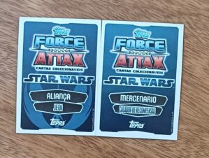 Cartao coleção Topps Star wars Force attax prateado.