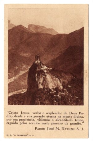 Cartão Postal Cristo Redentor em Construção Rio de Janeiro - Anos 20
