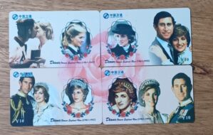 Cartao telefone China Satcom 2005. Painel Diana forever Rosa.