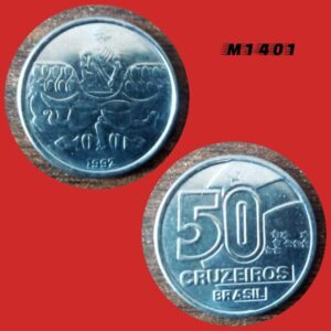 Moeda 50 Cruzeiros - Aço Inox - 4,8g - 23,5mm - 1992 - M1401