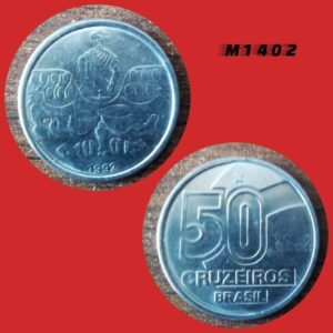 Moeda 50 Cruzeiros - Aço Inox - 4,8g - 23,5mm - 1992 - M1402