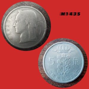 Moeda Bélgica - 5 francos - CuproNíquel - 6g - 24mm - 1950 - M1435
